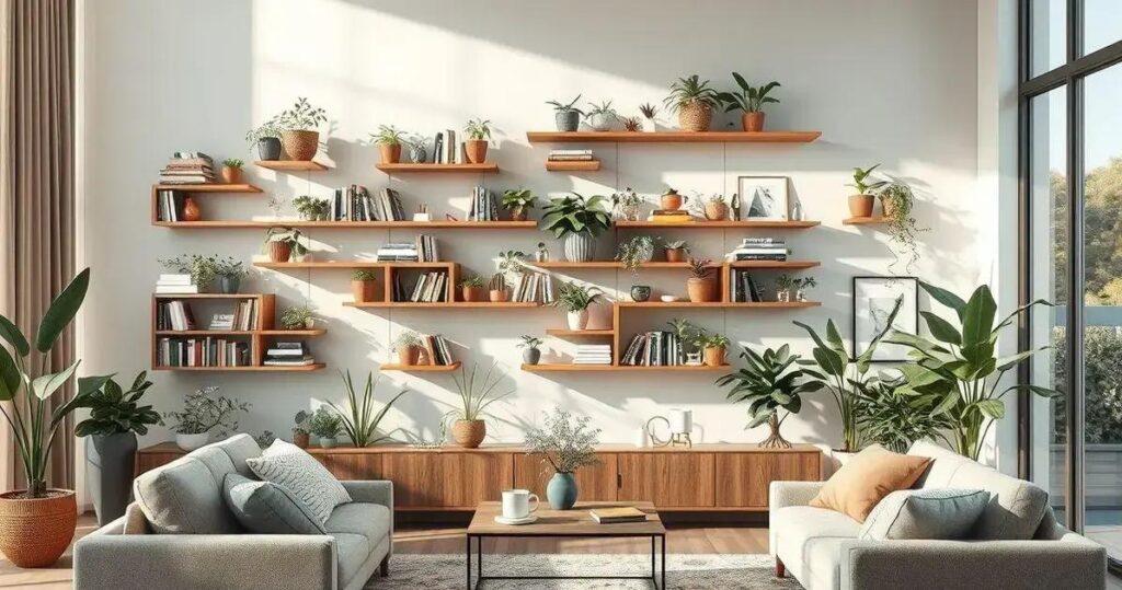 Como usar prateleiras flutuantes na decoração