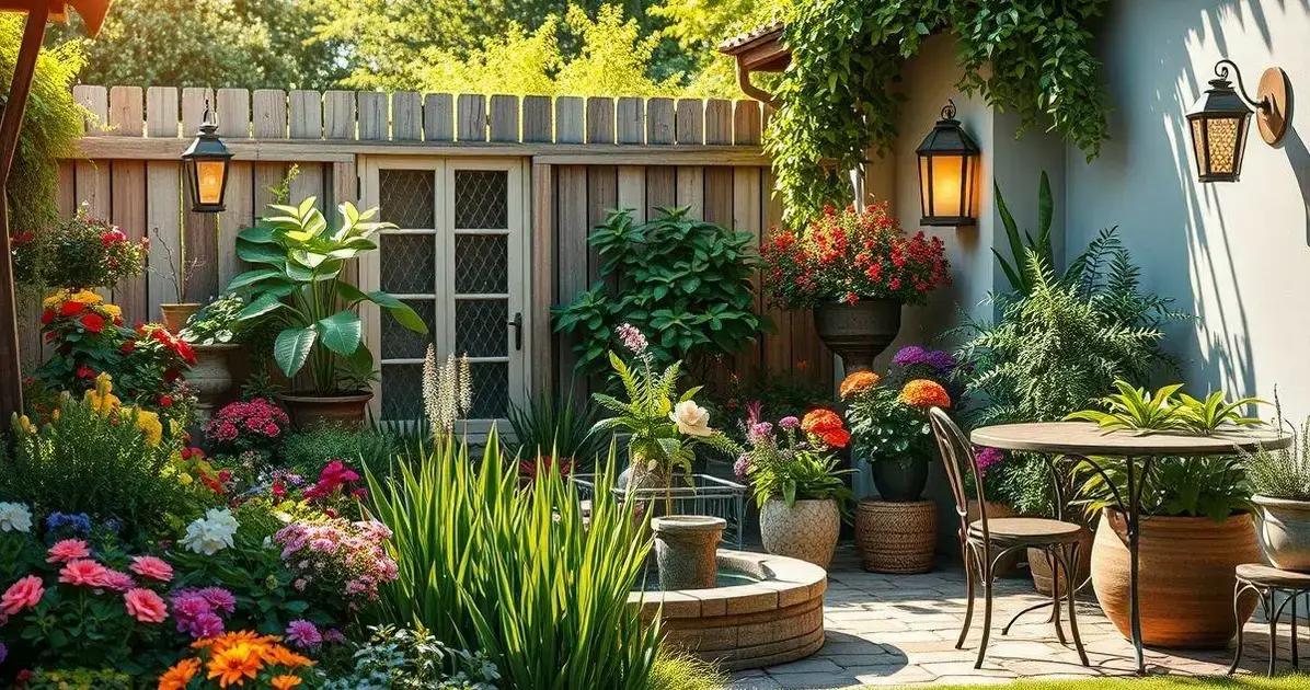 decoração de jardim