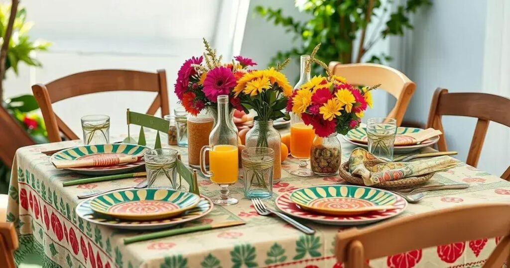 decoração de mesa em festa junina