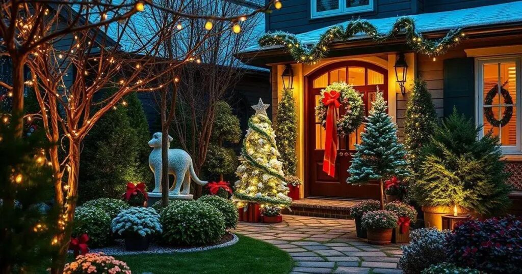 decoração de natal jardim