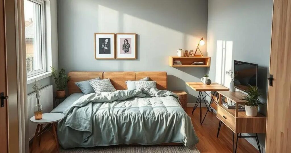 Decoração de quarto de casal pequeno: otimização de espaço