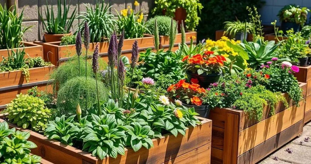 Horta em caixotes de madeira: estilo rústico e funcional