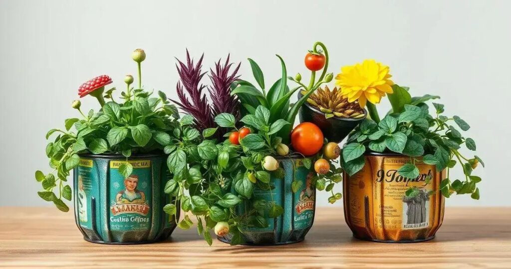 Ideias charmosas para uma horta em latas recicladas Horta em latas recicladas: charme vintage