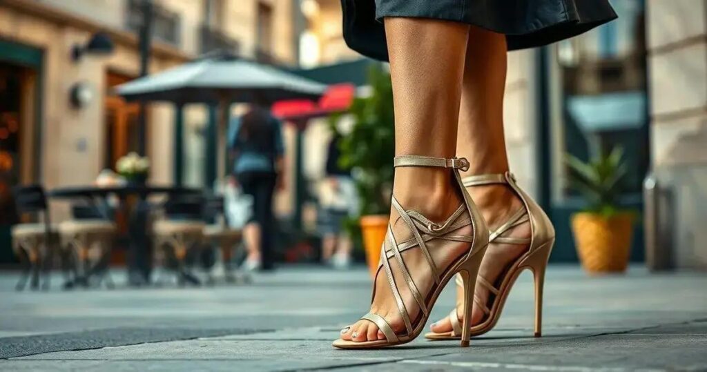 Sandália de salto alto (fina)