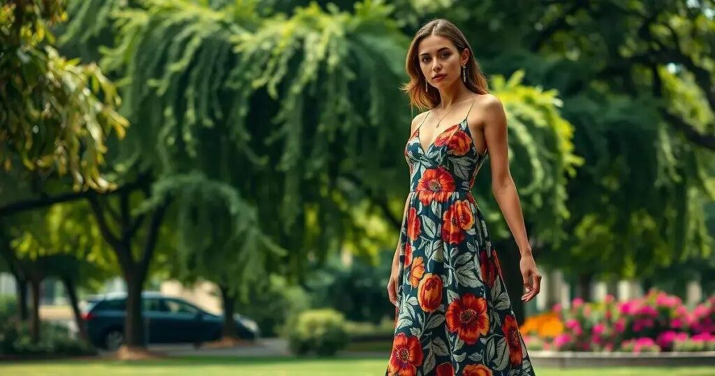 Vestido midi estampado