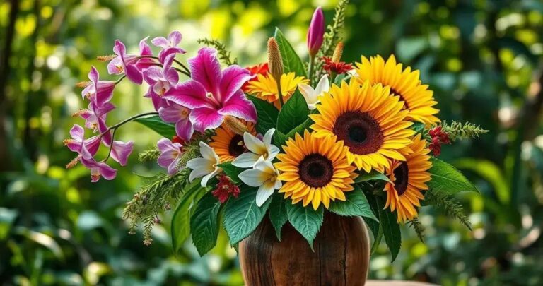 Artesanato com flores