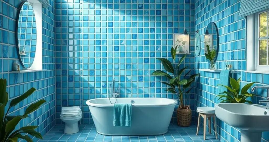 banheiros com tons de azul