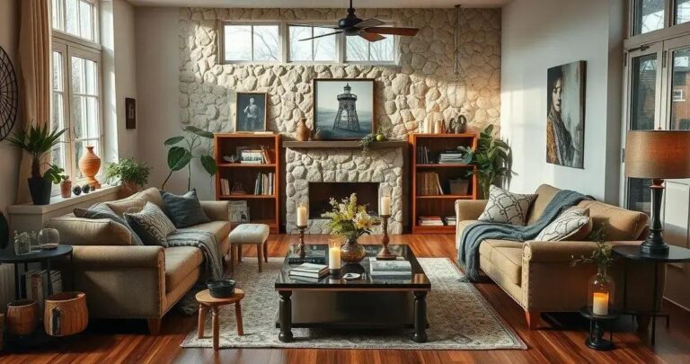 Decoração de sala com lareira: aconchego e charme