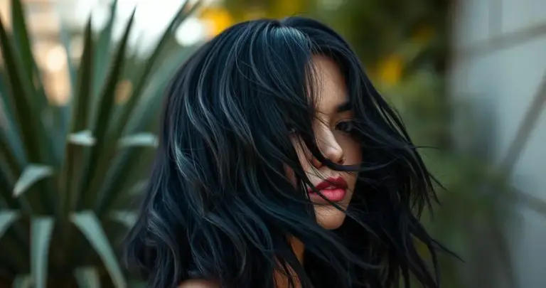 cabelo preto azulado