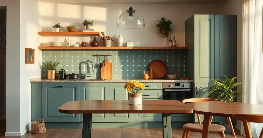 Decoração de cozinha americana pequena: integração e praticidade