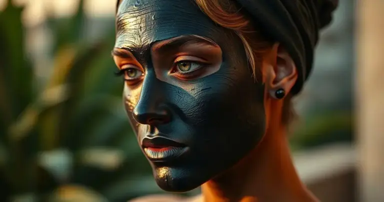 Máscara de argila preta para o rosto