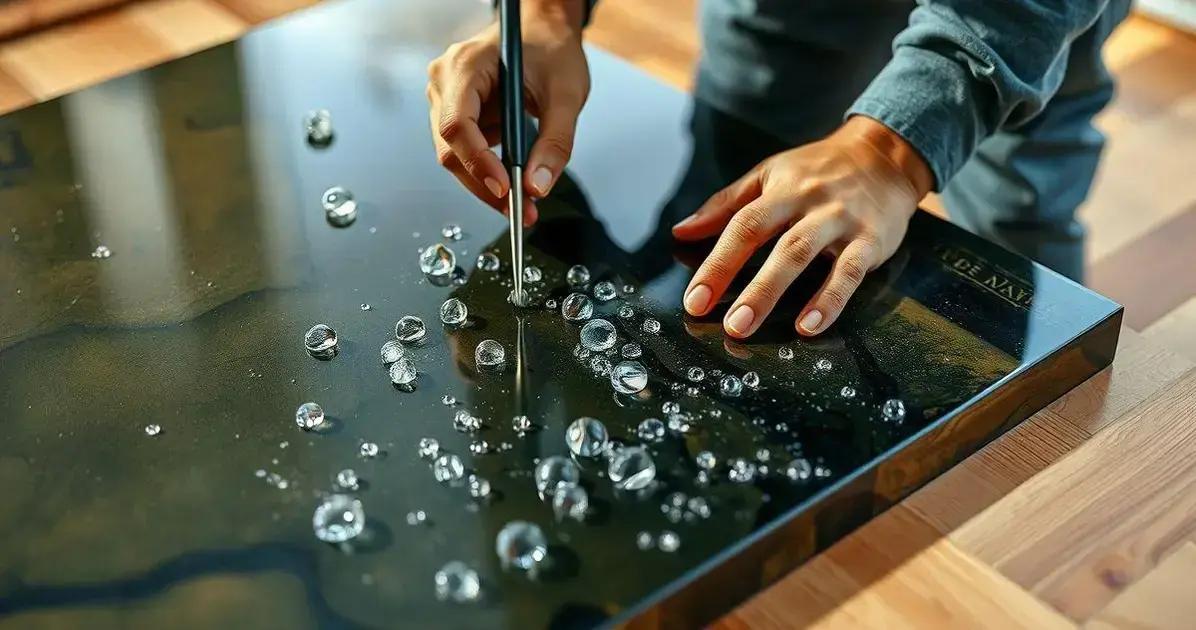 resina epóxi com bolhas