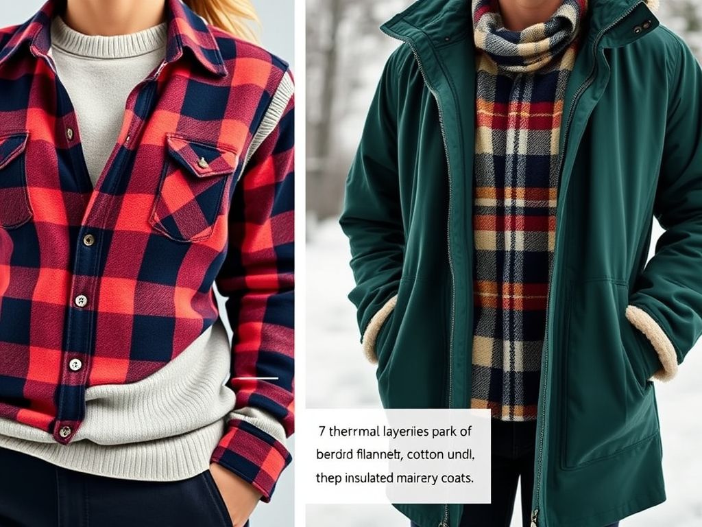 Colagem mostrando diferentes opções de camadas de roupas para looks de inverno.