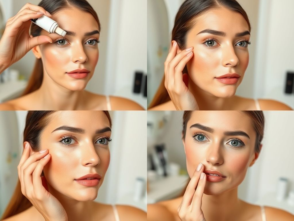 Ilustração dos diferentes tipos de corretivo: líquido, cremoso, em bastão e colorido.