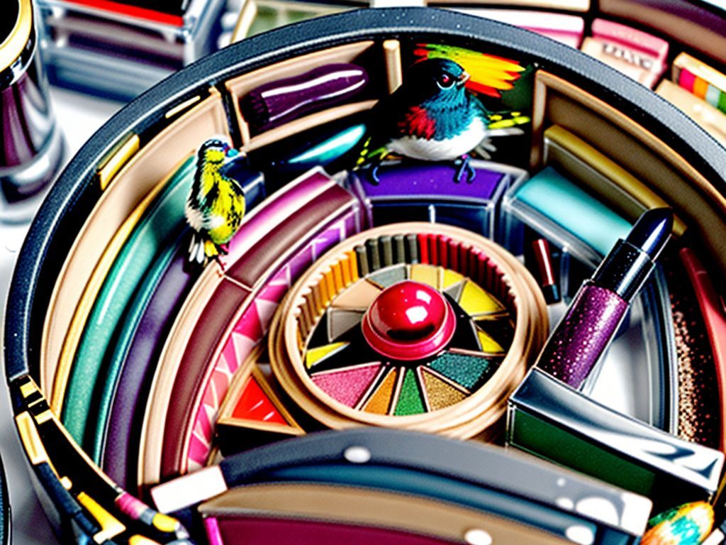 Gaveta de maquiagem organizada com divisórias e etiquetas para cada tipo de produto.