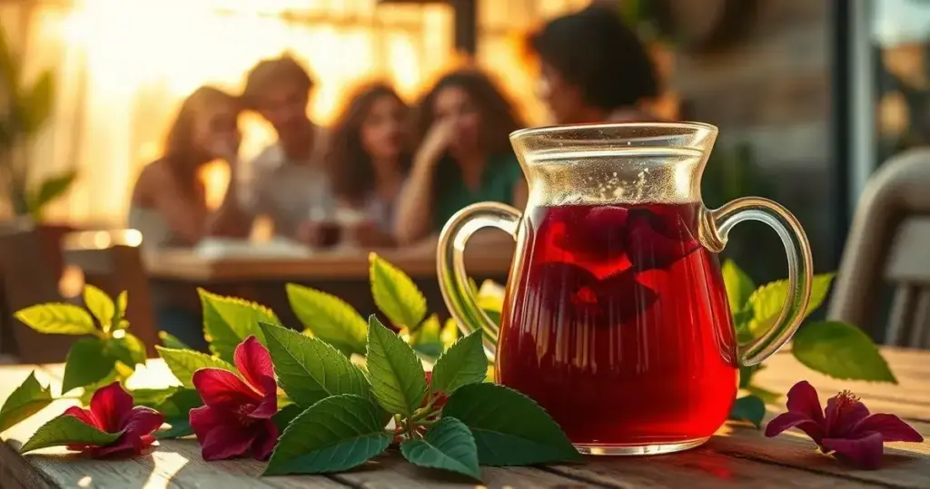 chá de hibisco para cabelo