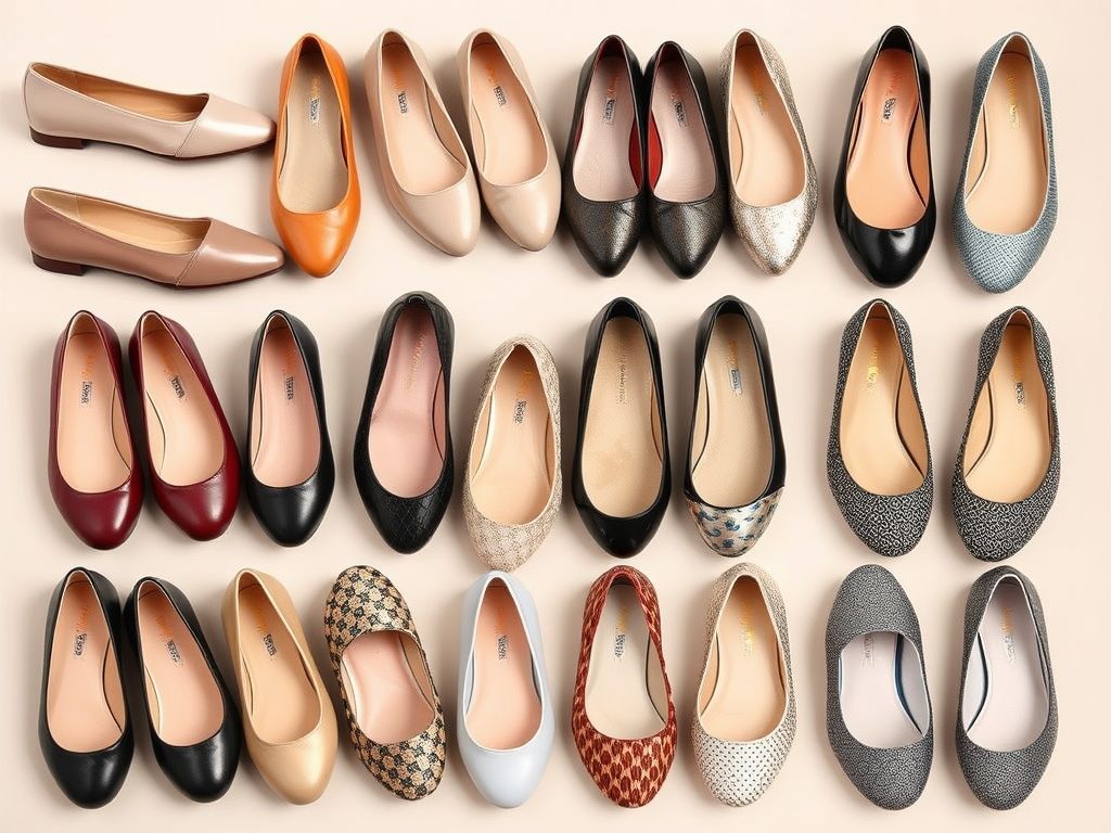 Colagem de diferentes sapatilhas bico redondo mostrando variedade de materiais e cores.