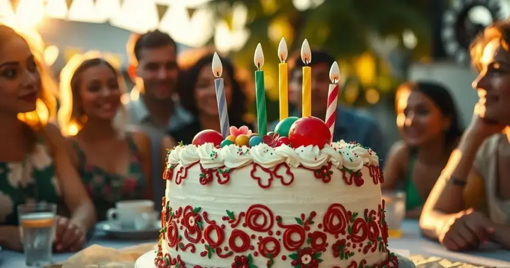 decoração de bolo aniversário
