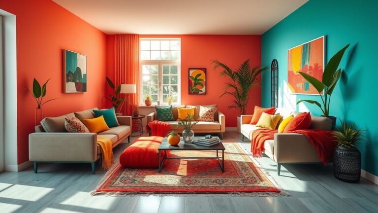 Decoração de Sala de Estar com Cores Vibrantes: Energia e Alegria que Contagiam