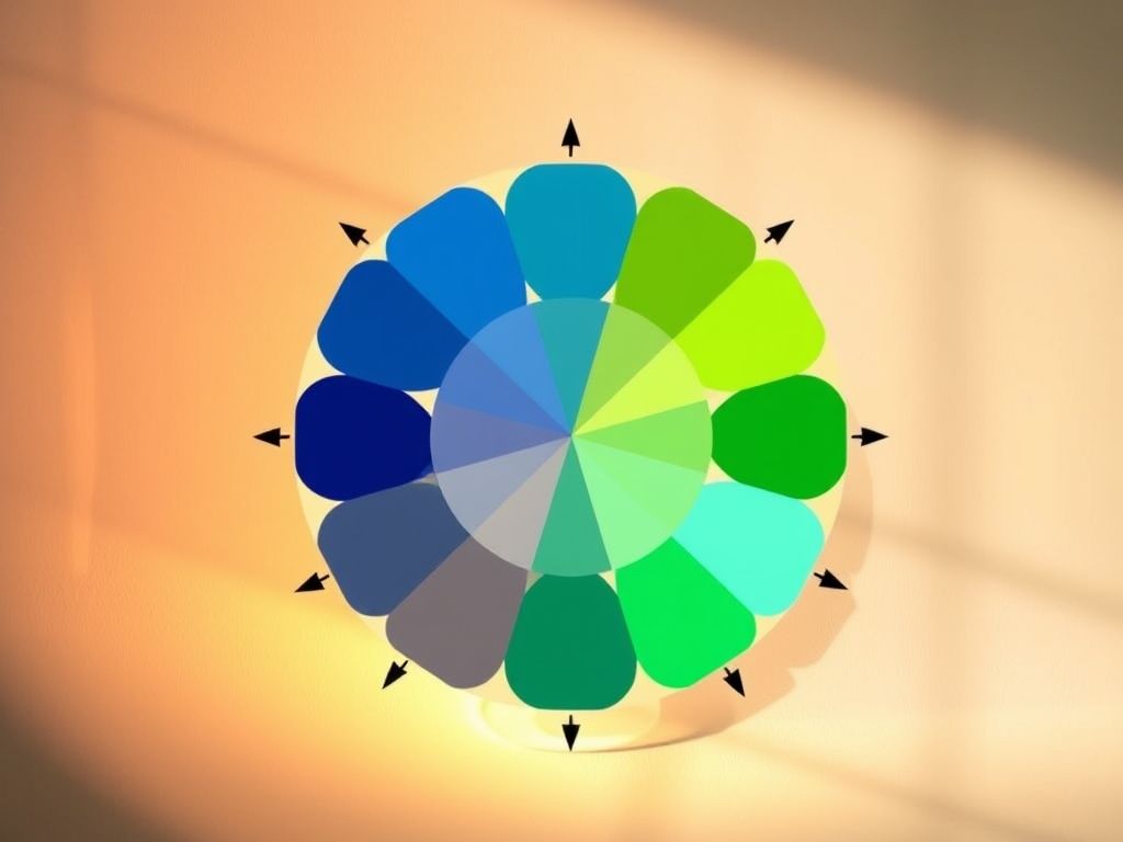 Ilustração da roda de cores aplicada à maquiagem, mostrando combinações análogas e complementares.