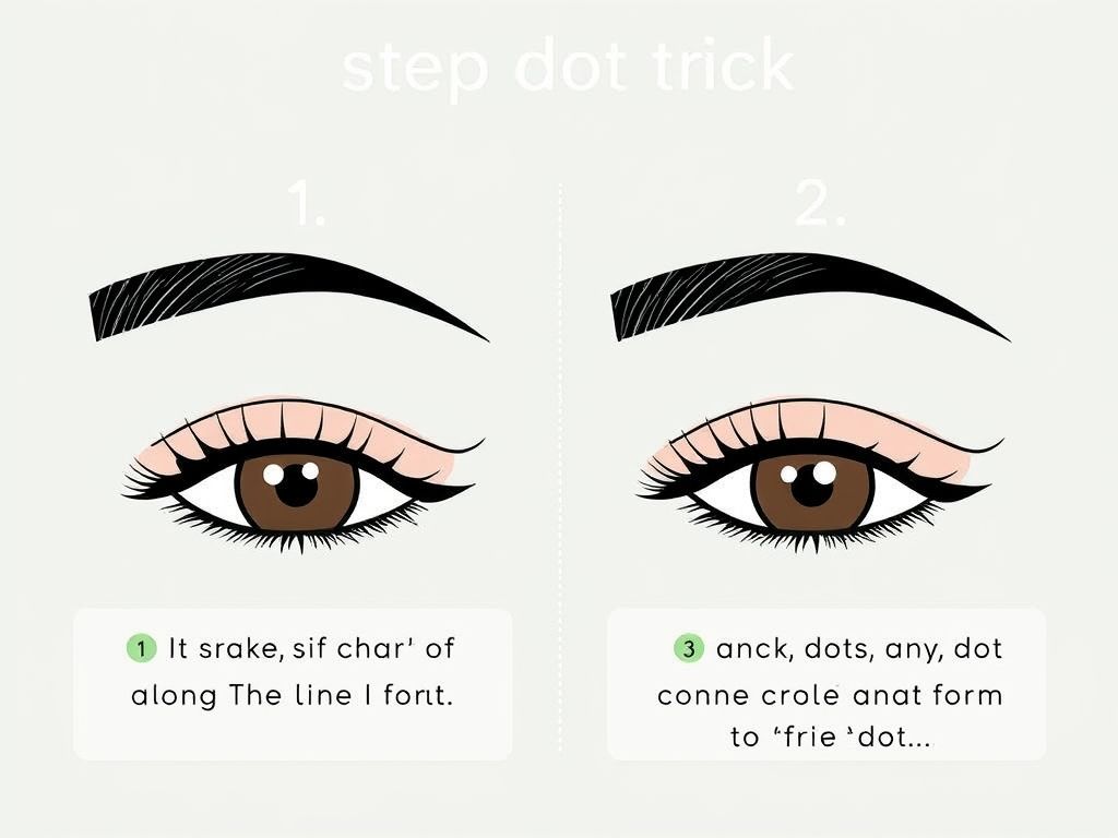 Ilustração passo a passo da técnica dos pontinhos para aplicar delineador.