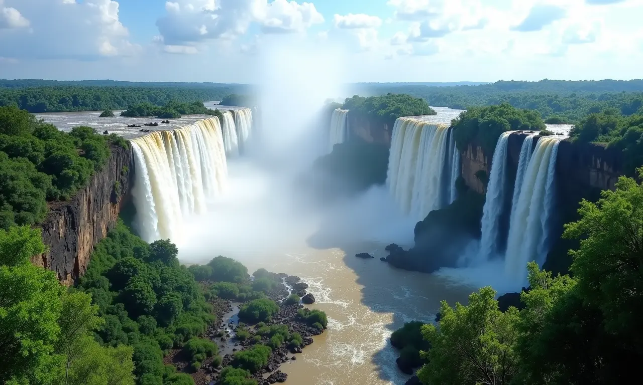 A beleza imponente das Cataratas do Iguaçu.