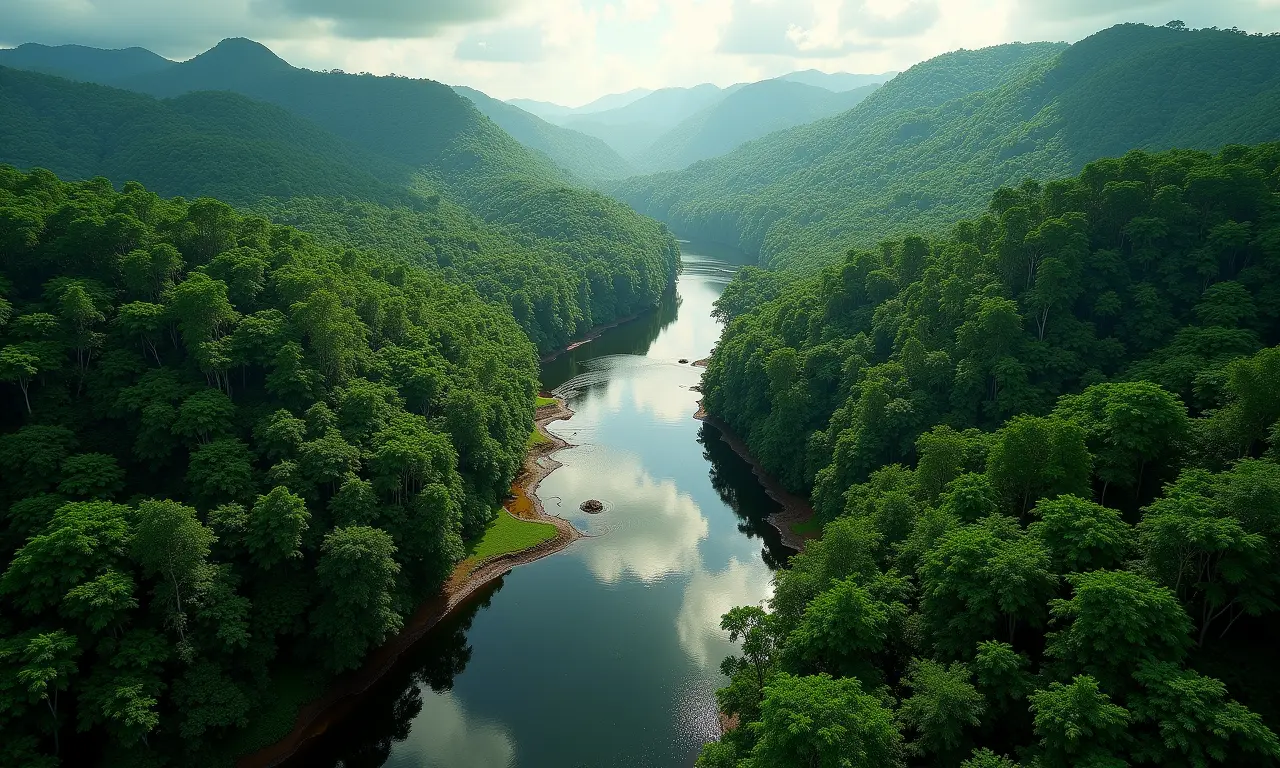 A exuberância da floresta Amazônica vista de cima.
