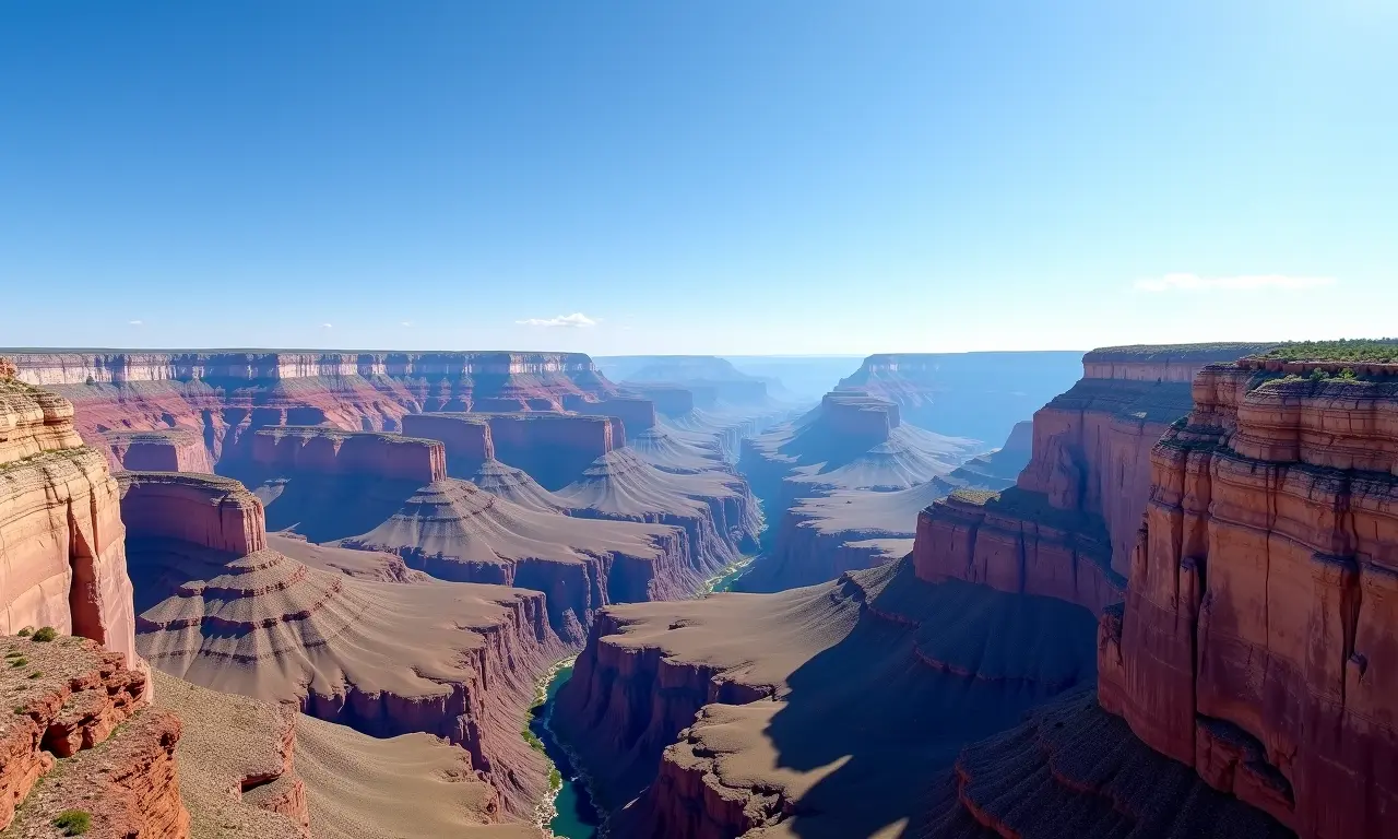 A majestade do Grand Canyon em toda sua extensão.