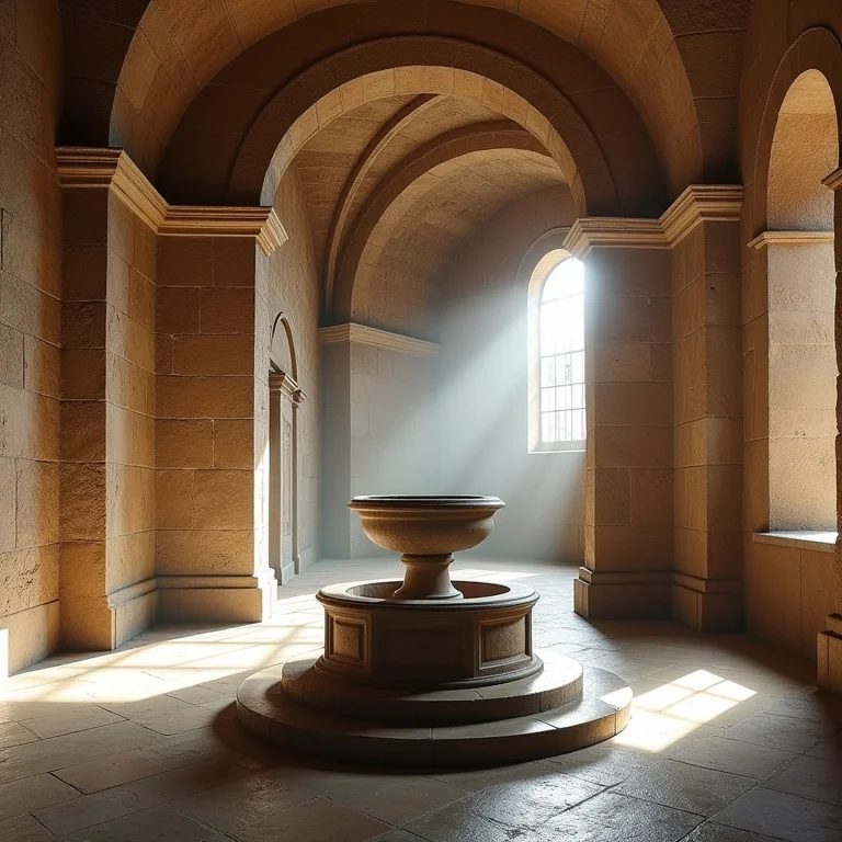 A pia batismal na Catedral de San Rufino, Assis