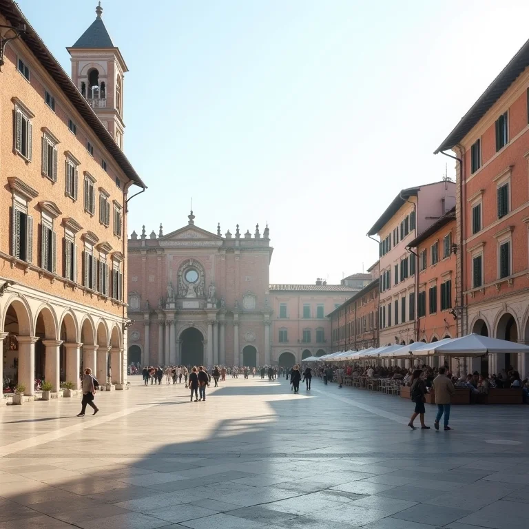 A Piazza del Comune em Assis, Itália.