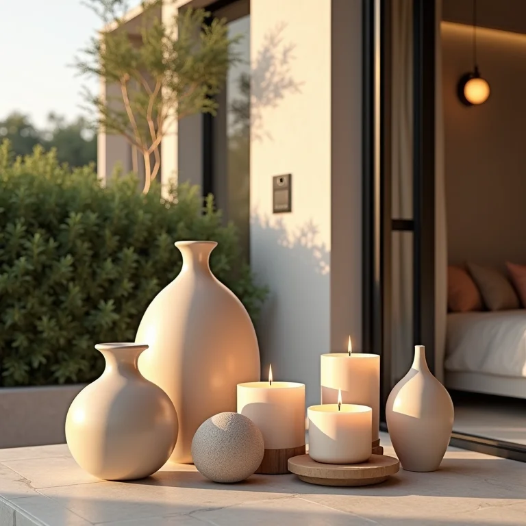 Acessórios decorativos em uma sacada charmosa