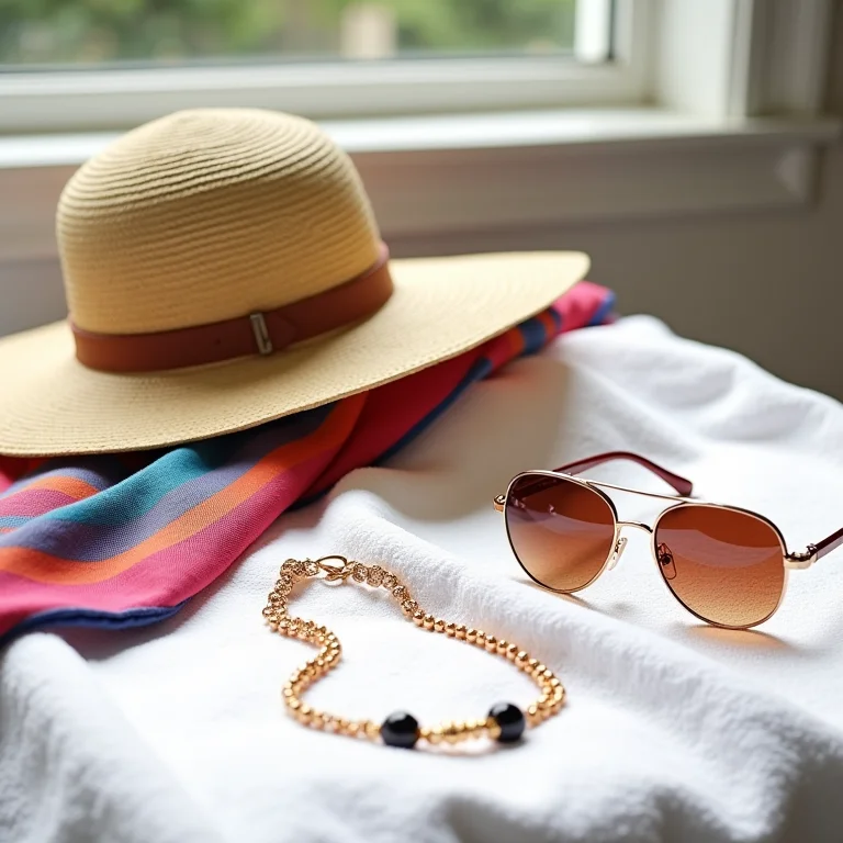 Acessórios estilosos para um dia de praia.