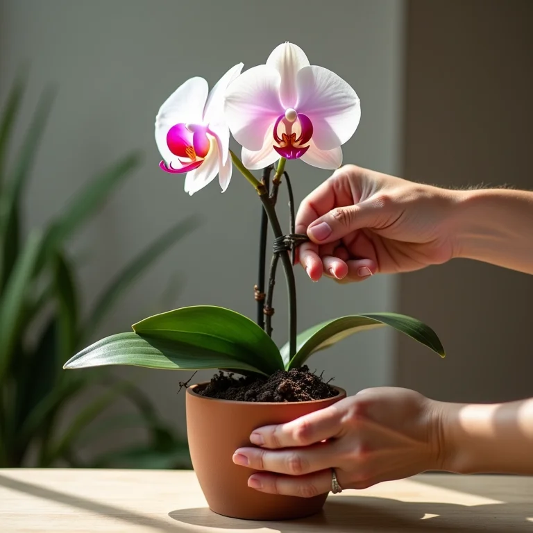Adubando orquídea com fertilizante orgânico