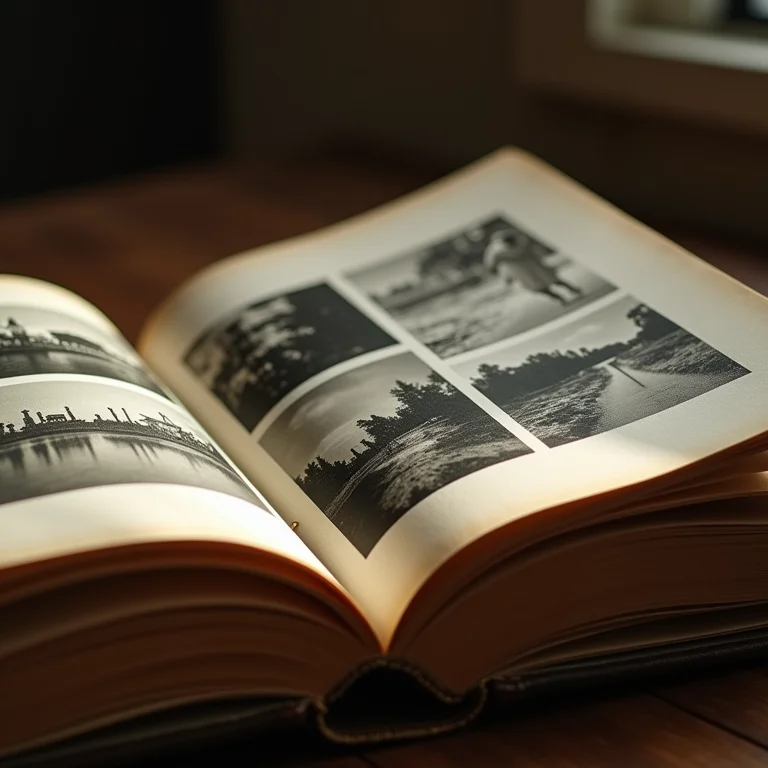 Álbum de fotos antigas com memórias históricas