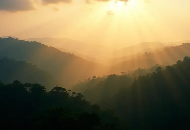 Amanhecer na Floresta Amazônica, fauna rica e diversa