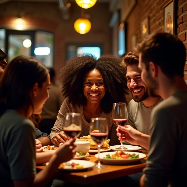 Amigos saboreando tapas em La Latina, Madrid.