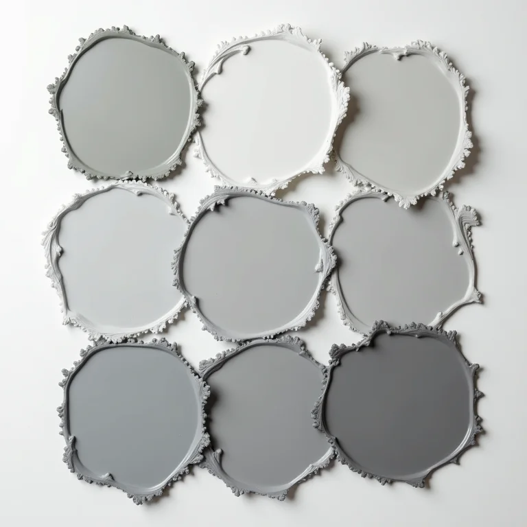 Amostras de diferentes tons de tinta cinza