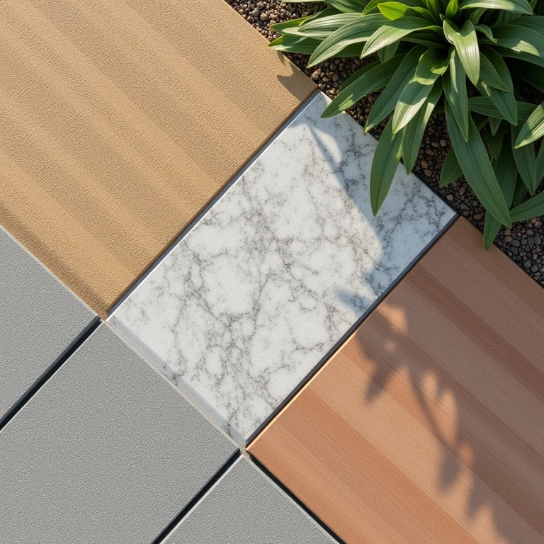 Amostras de pisos externos antiderrapantes