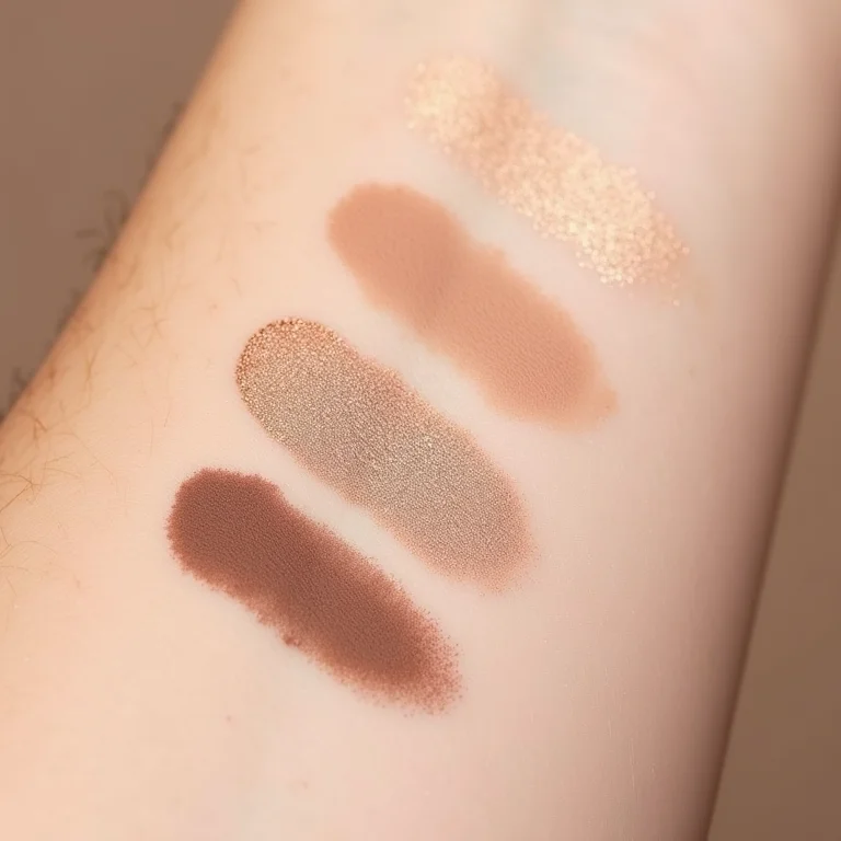 Amostras de sombras matte, cintilante e acetinada.