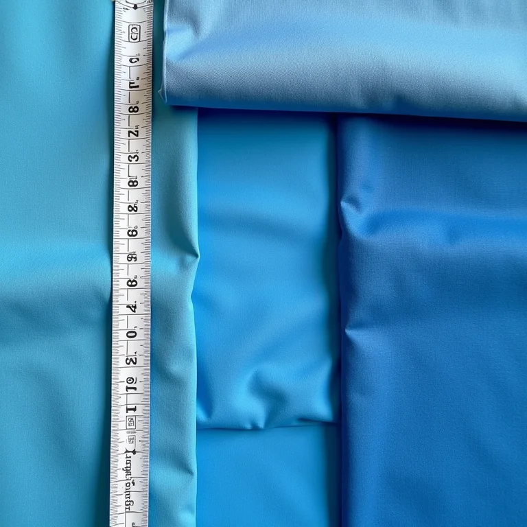 Amostras de tecido azul em diferentes tons