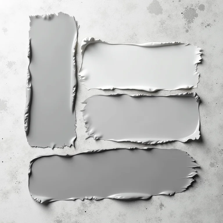 Amostras de tinta cinza em diferentes tonalidades.