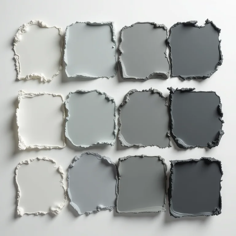 Amostras de tinta cinza em tons errados