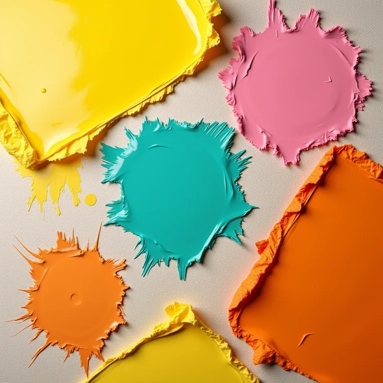 Amostras de tinta vibrantes em fundo texturizado