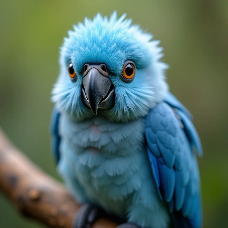 Arara azul bebê fofa.