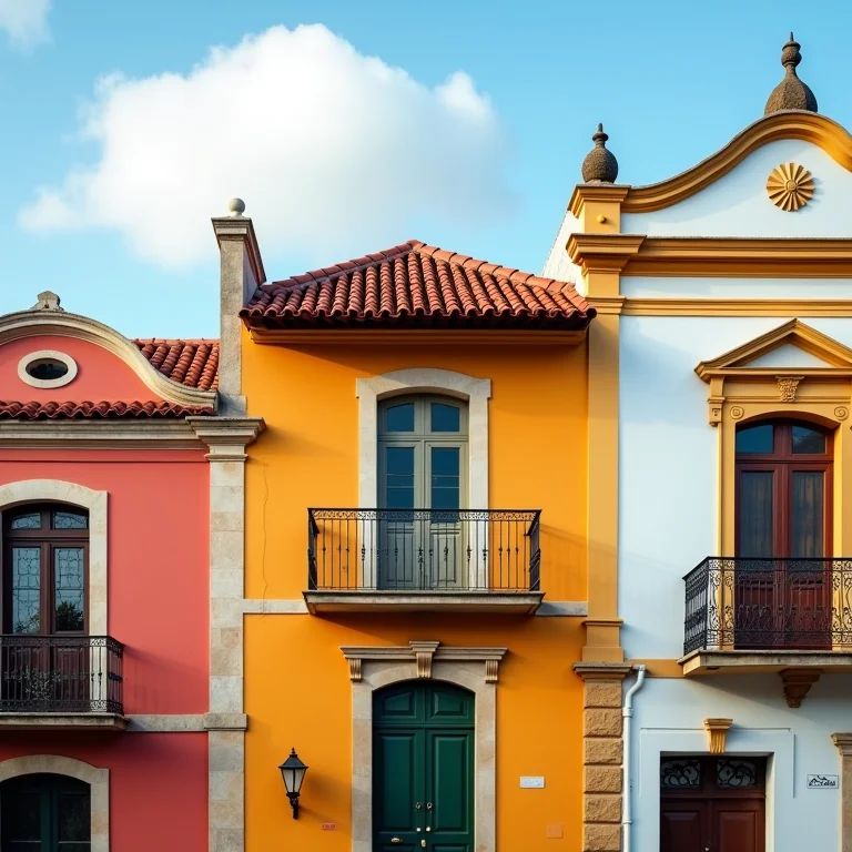 Arquitetura histórica colorida em Maceió, Alagoas