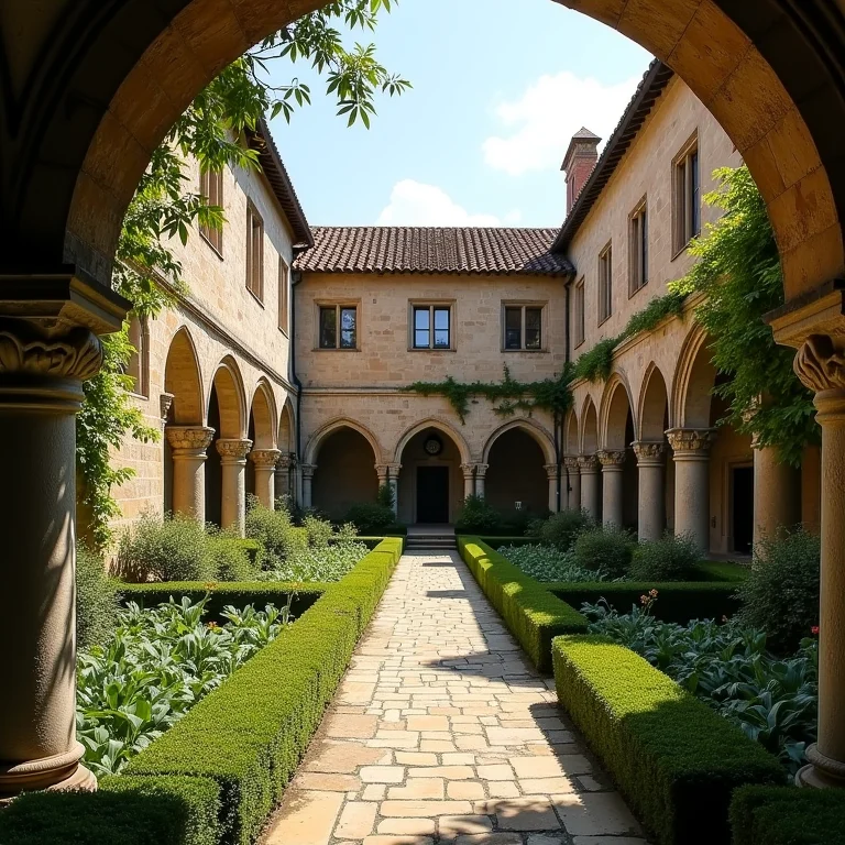 Arquitetura medieval do museu The Cloisters em Manhattan.
