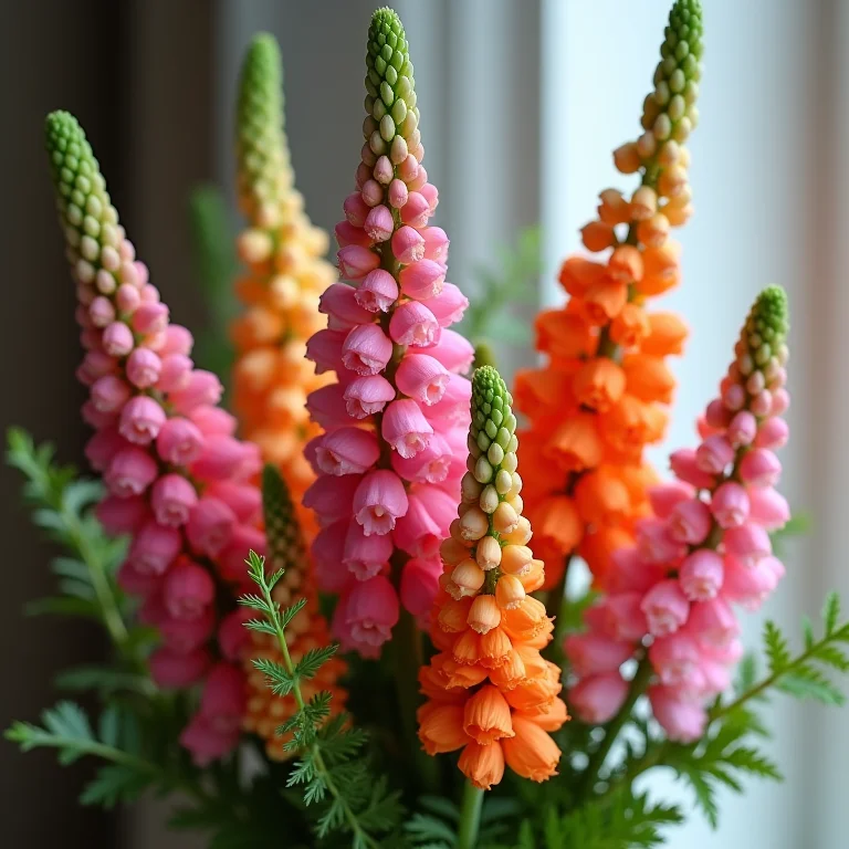 Arranjo colorido de flores Boca-de-dragão.