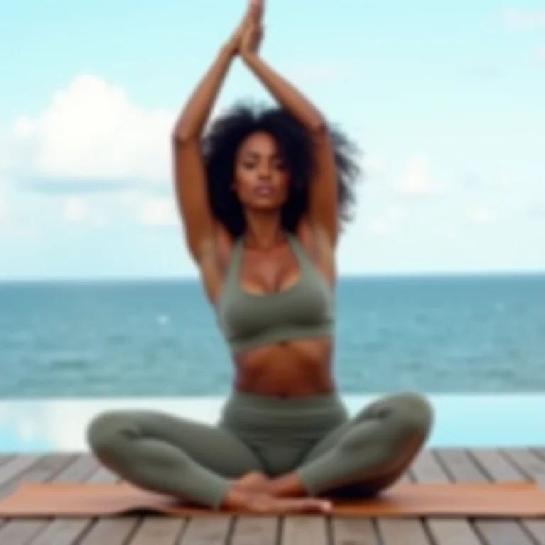 Aula de yoga com vista para o mar em Paúba