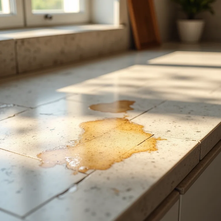 Bancada de cozinha americana com materiais difíceis de limpar e manchas