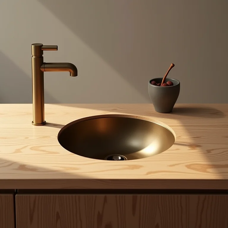 Bancada de madeira maciça para banheiro